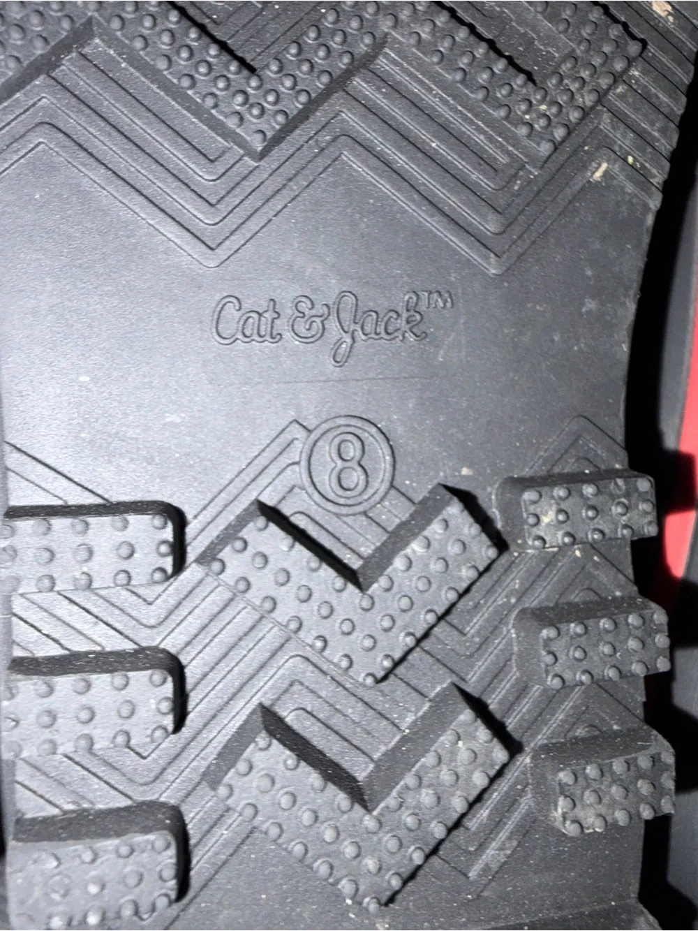 Cat & Jack red and black buffalo check plaid waterproof snow boots